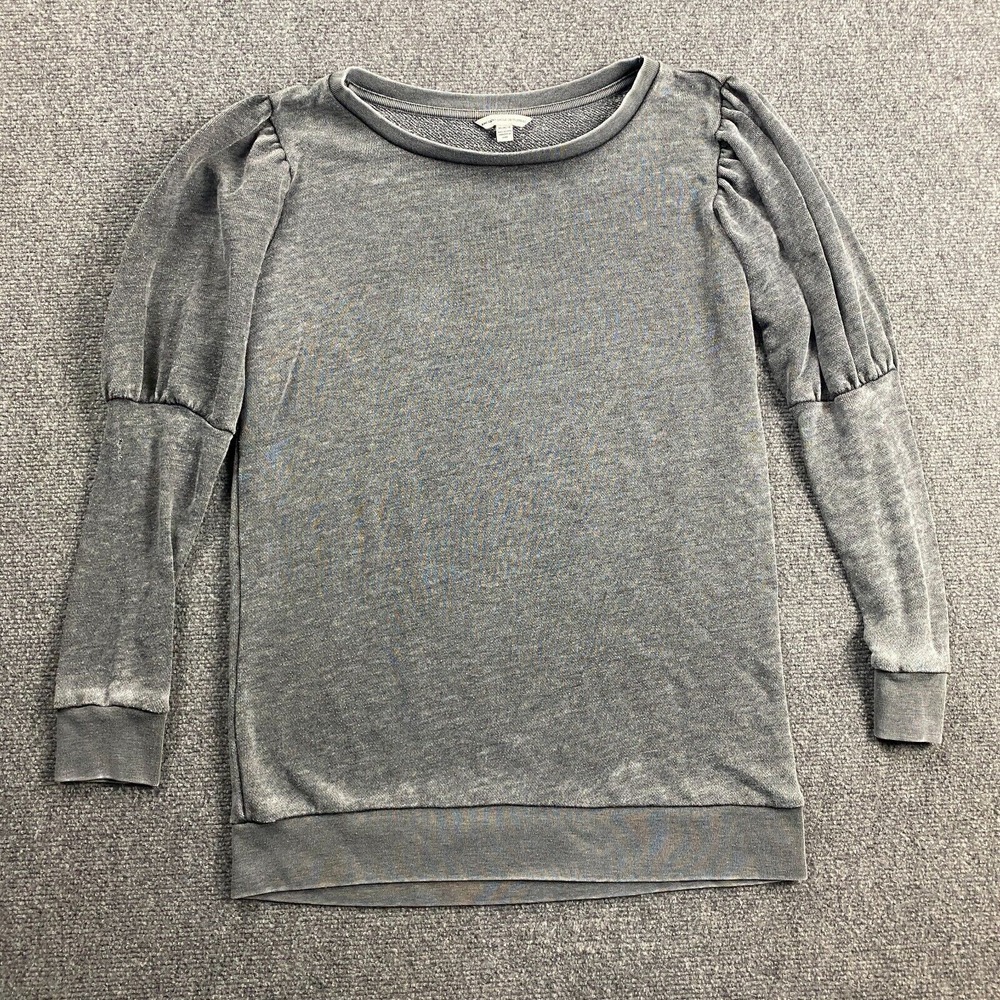 American Eagle Sweatshirt Women's Medium Gray Distressed Tunic Cotton Blend